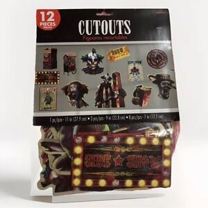 Amscan 12 Pc Clown Cutouts Wall Decor Decoration Kit New